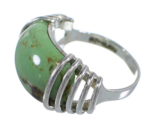 Authentic Sterling Silver Southwestern Turquoise Ring Size 5-1/4 RX80975